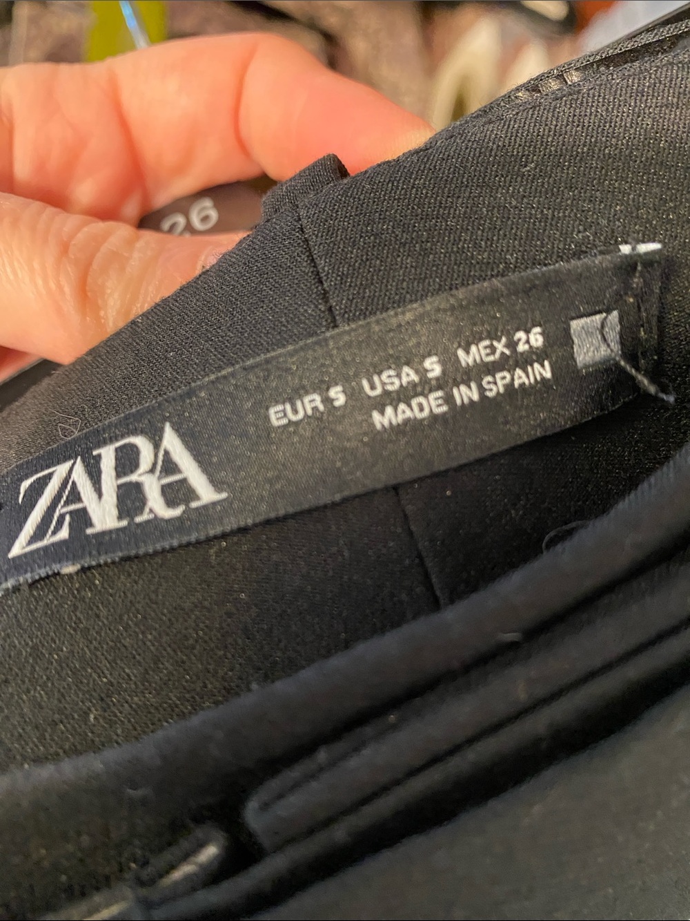 Zara Black High-Waist Tailored Trousers with Belted Waist. Size Small. Tapered. - Picture 8 of 8